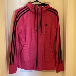 Pink Adidas Zip Up Hoodie